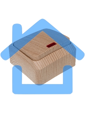 Выключатель 1-кл. ОП Этюд Дача 10А IP20 с индик. сосна SchE BA10-005D