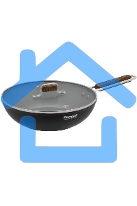 Сковорода ВОК Rondell Fjord RDA-1800, 28см, с крышкой, черный