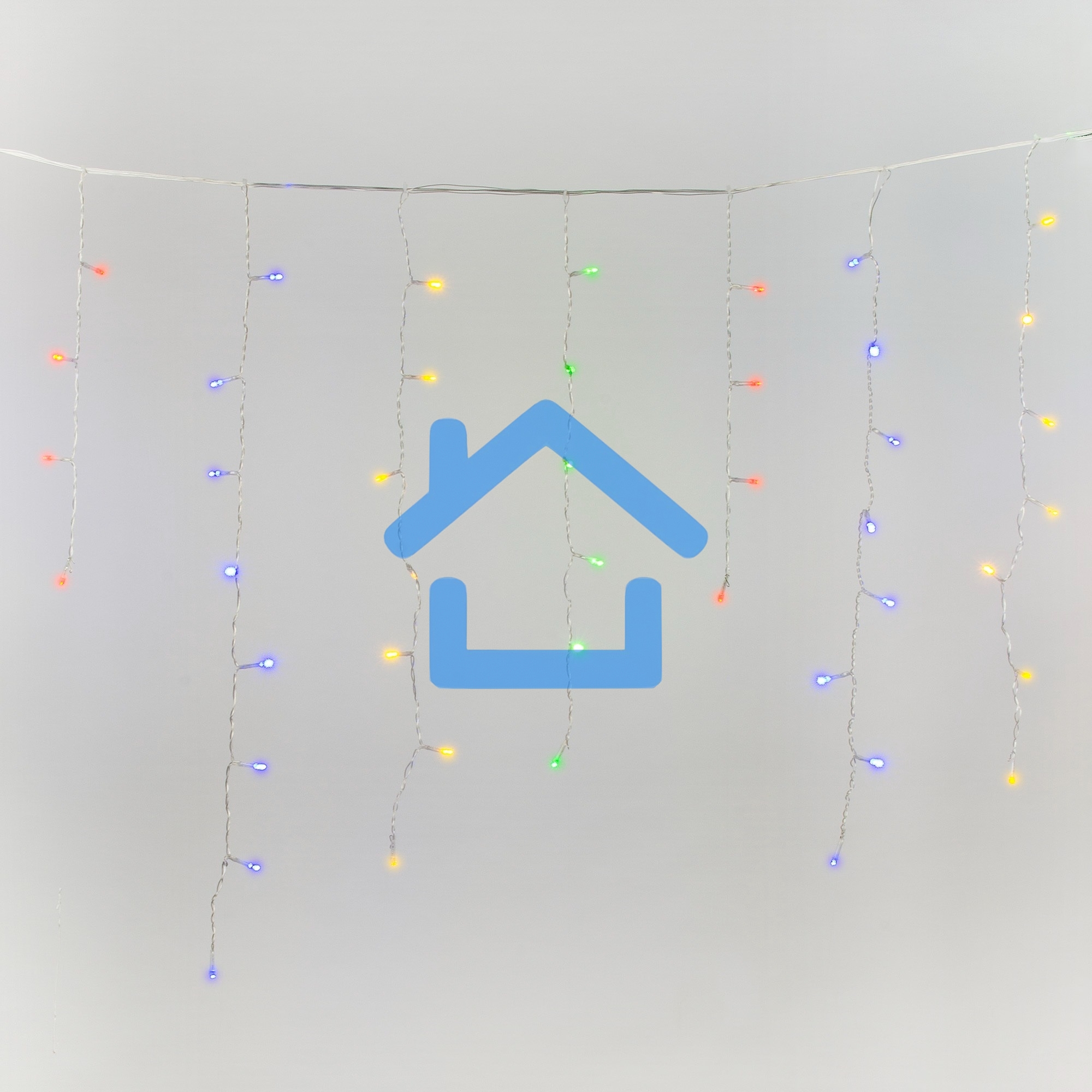 Бахрома светодиодная с эффектом мерцания 2м Соединяемая 100 светодиодов Разноцветный свет Провод прозрачный ULD-B2007-100/TTK MULTI IP44