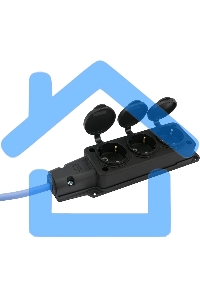 Удлинитель морозостойкий Gembird PC-3GF-R-10(IP) черный/синий, 10 м, 3 розетки, 3500 Вт