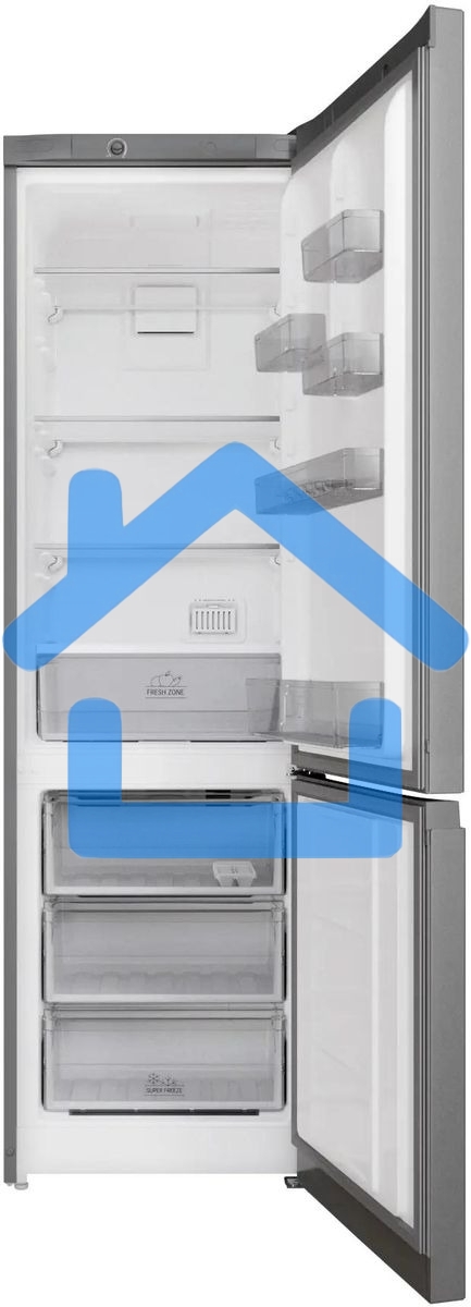 Холодильник Hotpoint HT 5200 S серебристый двухкамерный 247/78л морозилка снизу, No Frost