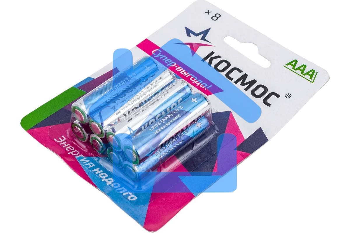 Элемент питания алкалиновый AAA/LR03 BP-8 (блист.8шт) Космос KOCLR03BL8