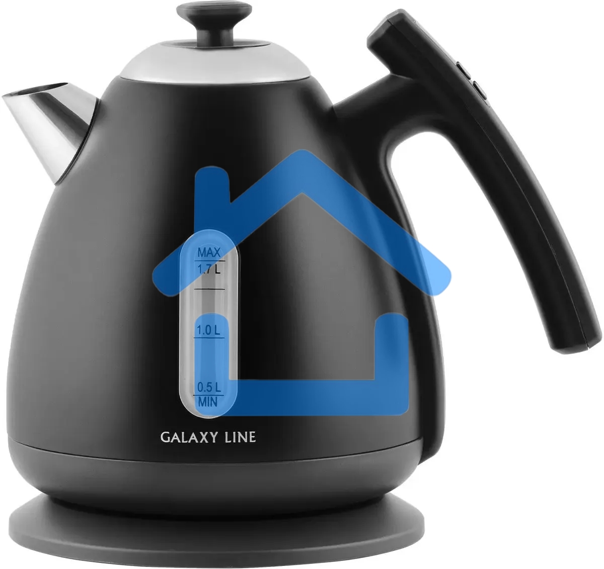 Чайник электрический Galaxy Line GL 0343, черный нефрит, металл, 2200 Вт, 1,7 л