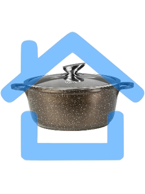 Кастрюля LARA LR02-205 Rio CHOCO 26х11,5см, 5 л, мрамор, капсулированное, индукц. дно, крышка