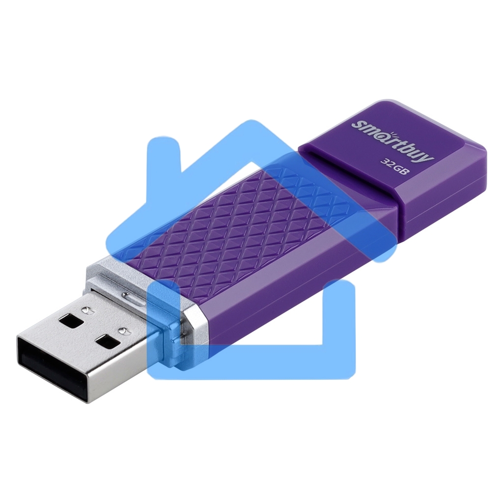 Флешка USB R/W SmartBuy R/W Quartz series Violet (SB32GbQZ-V), 32Gb, USB 2.0, R/W 25/15, фиолетовый