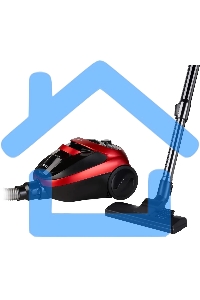 Пылесос Hyundai HYV-C1990 красный/черный, 250/1800 Вт, уборка сухая, пылесборник контейнер, 1.5 л