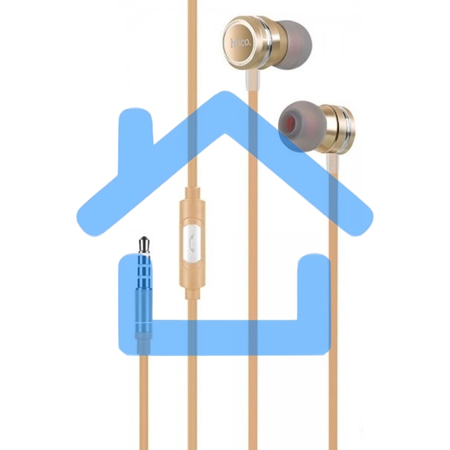 Наушники проводные-вставки с микрофоном Hoco M16 золотой