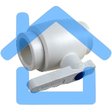 Кран шаровой 40 полнопроходной полипропиленовый PPR белый