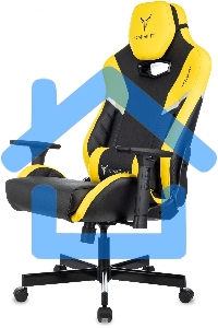 Кресло игровое Knight Thunder 5X черный/желтый эко.кожа крестов. металл