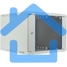 Шкаф настенный ЦМО ШРН-Э-9.650 9U 600x650мм пер.дв.стекл несъемные бок.пан. серый