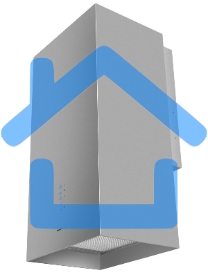 Вытяжка пристенная островная Maunfeld Bath 402 нержавеющая сталь, 40 см, 1150 куб. м/ч, 52 дБ