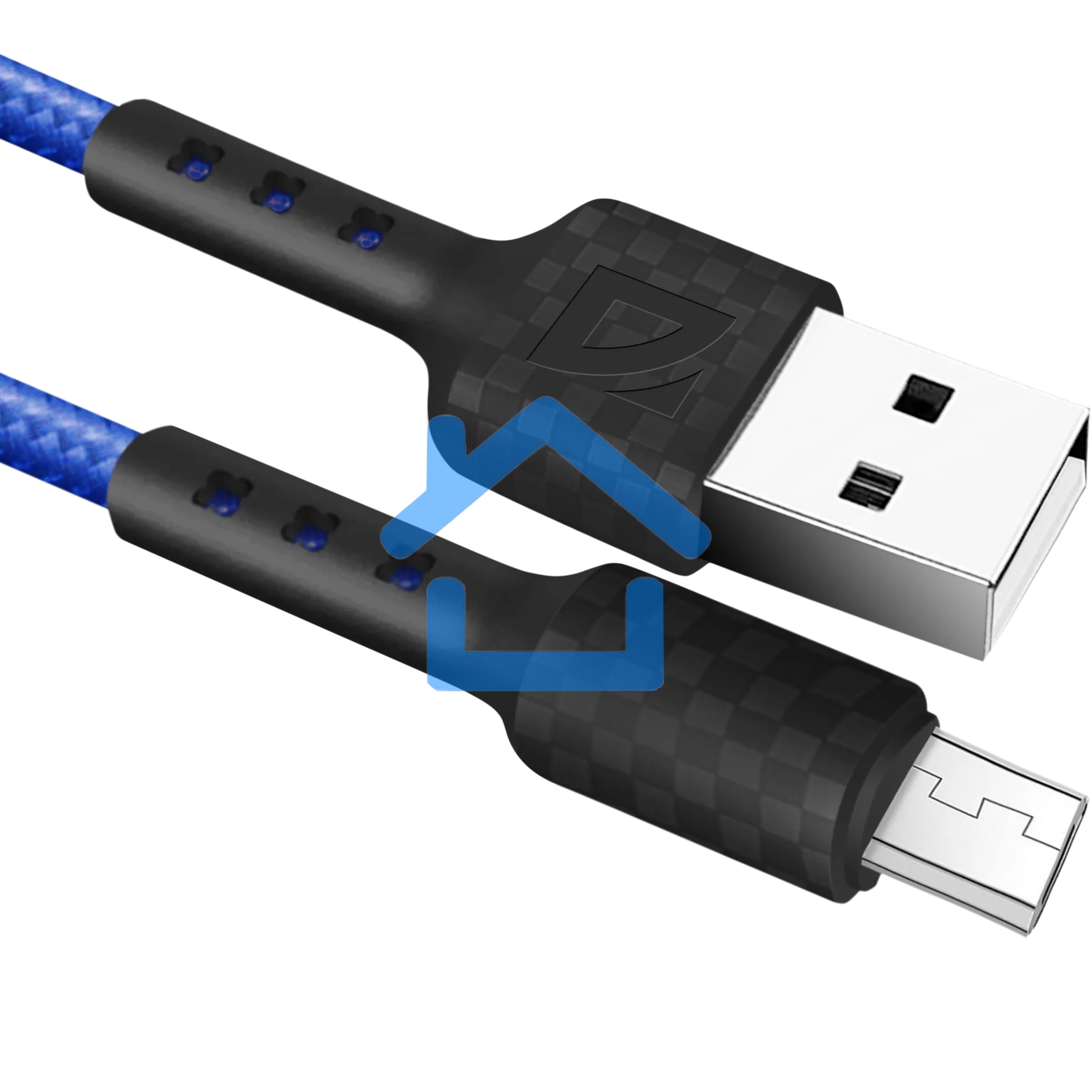 Кабель Defender F181, USB 2.0 (AM) - microUSB 2.0 (BM), 1метр, 2.4А, нейлоновая оплетка, синий.