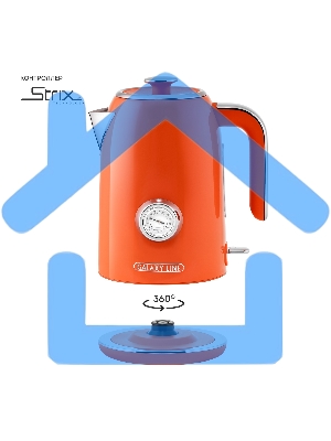 Чайник электрический Galaxy Line GL 0351, апельсиновый фреш, металл, 2200 Вт, 1,7 л