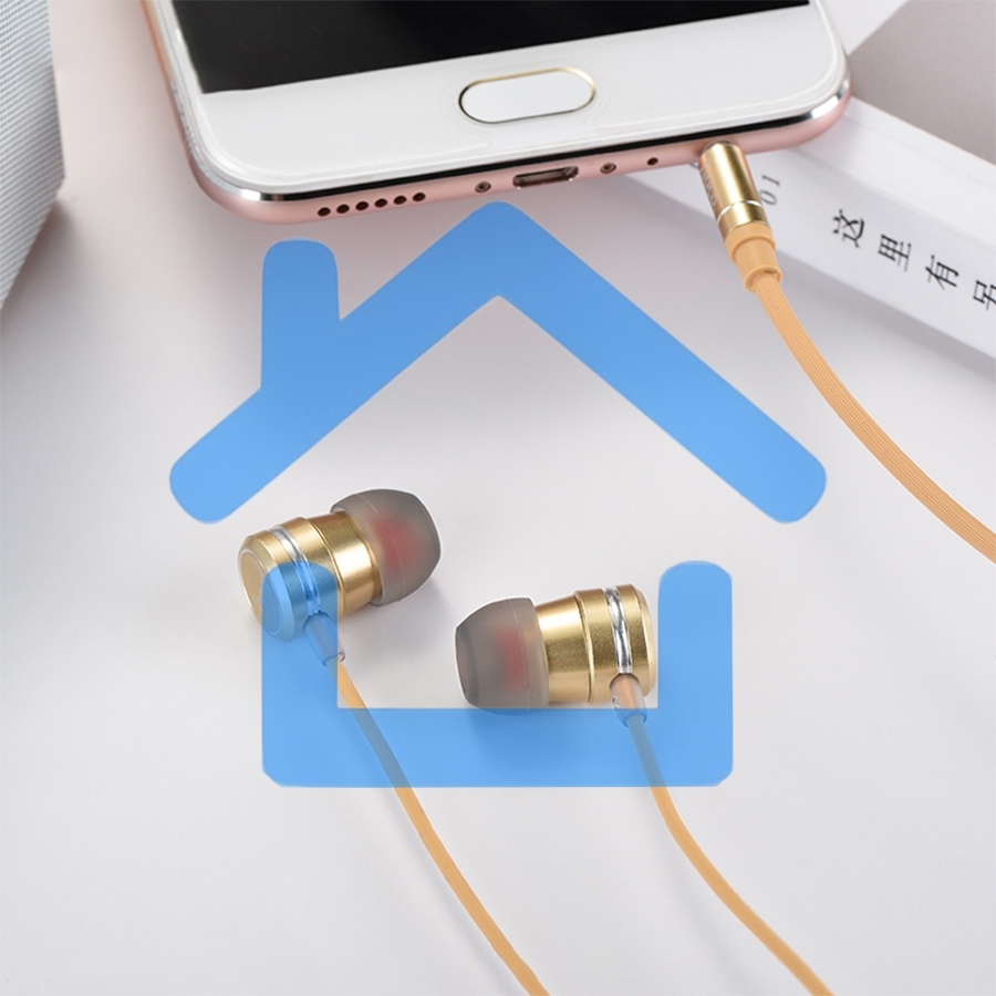 Наушники проводные-вставки с микрофоном Hoco M16 золотой