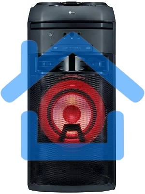 Мини-система LG OK65 X-BOOM -переноснаяс поддержкой караоке! Мощность 500Вт RMS, Bluetooth v.4.0/ / x2 USB / Аудио вход (3.5мм), х2 микр