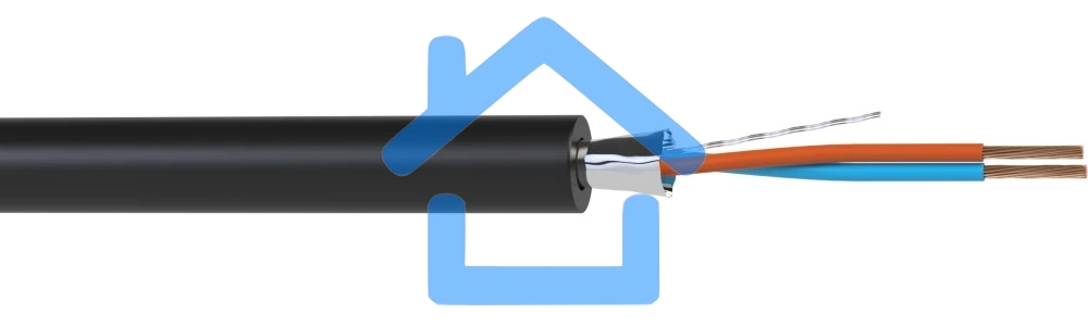Кабель балансный микрофонный Wize WMC2450FL 50 м, 24 AWG, FRNC/LSZH, 0.2 мм2, диаметр 3.7мм, экран, медь 25 x 0.1 мм, черный, бухта