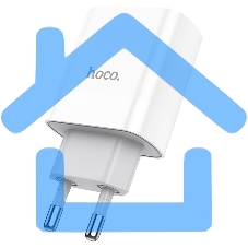 Сетевое зарядное устройство HOCO C80A Rapido 1xUSB + 1xUSB-C, 3.1A, 20W, белый