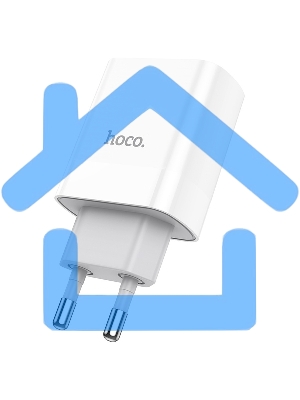 Сетевое зарядное устройство HOCO C80A Rapido 1xUSB + 1xUSB-C, 3.1A, 20W, белый