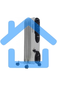 Обогреватель масляный Ресанта ОМПТ- 5Н (5 секций), белый, 1000 Вт, 10 м2, термостат 67/3/2