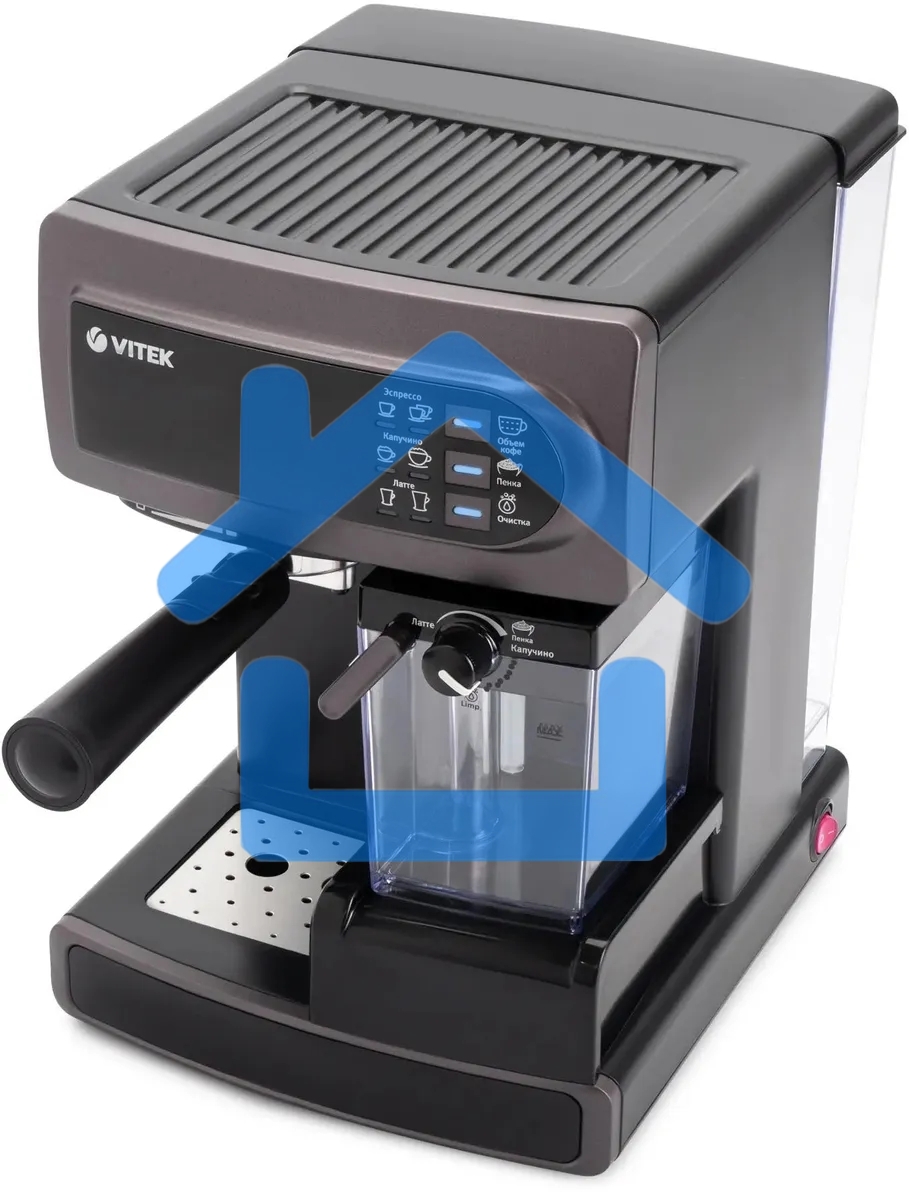 Кофеварка рожковая Vitek VT-1517 VT фиолетовый, исп. кофе - молотый, 1.65 л, 1238 Вт, 15 Бар