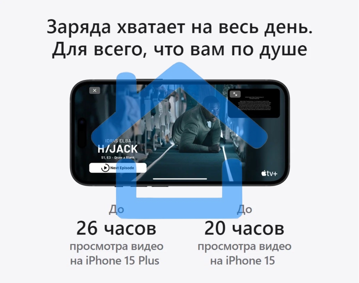 Смартфон Apple iPhone 15, 6/128Gb, голубой