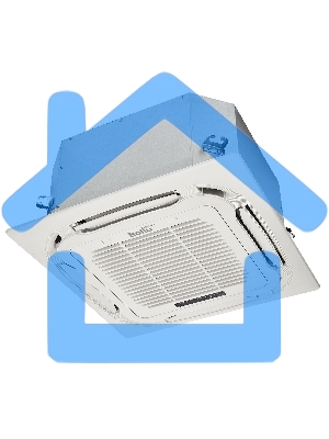 Блок внутренний сплит-системы кассетного типа Ballu Machine BLC_C/in-12HN1_21Y (compact) 12000 BTU, 35 м², 46 дБ, охлаждение, обогрев, осушение, белый