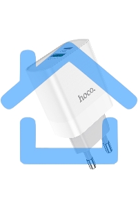 Сетевое зарядное устройство HOCO C80A Rapido 1xUSB + 1xUSB-C, 3.1A, 20W, белый