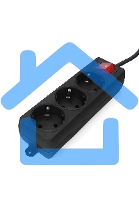 Удлинитель Гарнизон EL-NB-G3-B-3 3р 10А 3м с выключателем и заземлением, черный