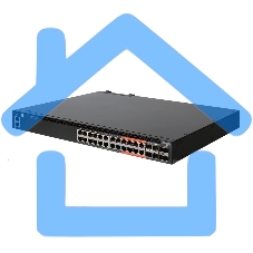 Коммутатор 4610-30P-O-AC-F Edge-corE AS4610-30P, 24-Port GE RJ45 port PoE+, last 8 ports Ultra-PoE, 960W PoE Bugdet, 4x10G SFP+, 2 port 20G QSFP+ for stacking, Broadcom Helix 4, Dual-core ARM Cortex A9 1GHz, dual 110-230VAC 600W hot-swappable PSUs, one fi
