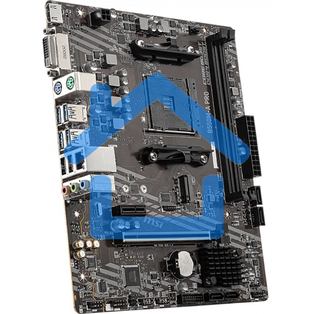 Материнская плата MSI B550M-A PRO, AM4, AMD B550, 2xDDR4, 4xSATA, 1xM.2, 1xPCIe 4.0 x16, 1xPCIe x1, 1xDVI-D, 1xHDMI, 1x 1Gb LAN, 2xUSB 2.0, 4xUSB 3.2 Gen 1, 3x3.5 мм, 7.1, mATX