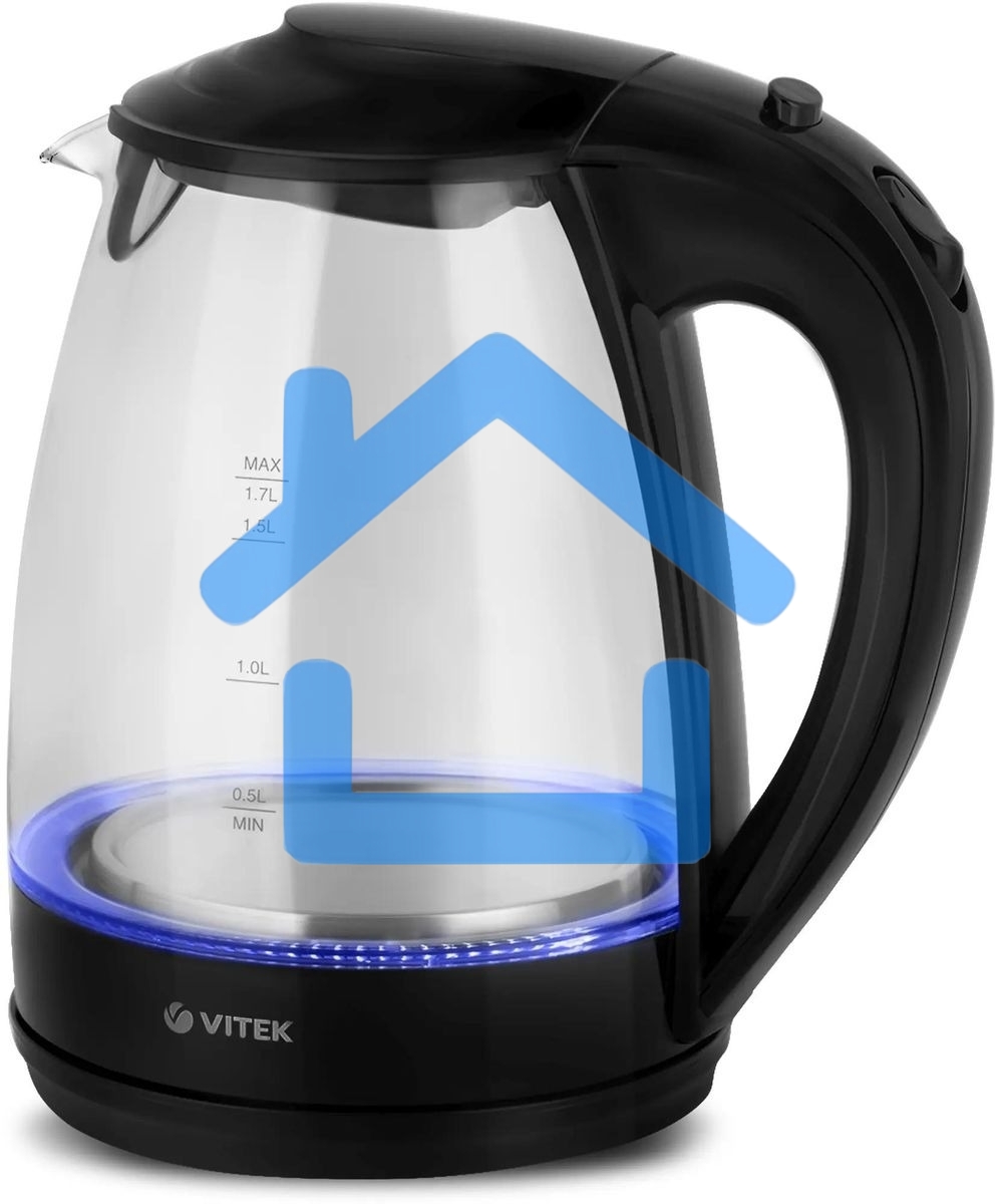 Чайник Vitek VT-1122 TR бесцветное стекло (стекло, 1,7 л, 2200 Вт)