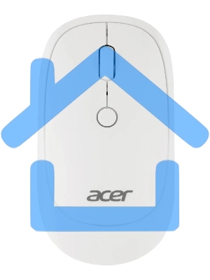 Мышь беспроводная Acer OMR138 белый, 1600 dpi, радиоканал, USB, кнопки - 4