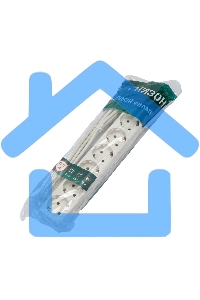 Сетевой фильтр Гарнизон ECL-6-W-1.8, 6р, 10А, 1.8м, ур.защиты 4, белый, пакет