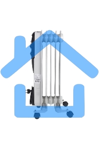 Обогреватель масляный Ресанта ОМПТ- 5Н (5 секций), белый, 1000 Вт, 10 м2, термостат 67/3/2