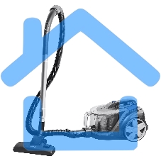 Пылесос BBK BV1900 серый/синий, 400/2200 Вт, уборка сухая, пылесборник контейнер 3 л