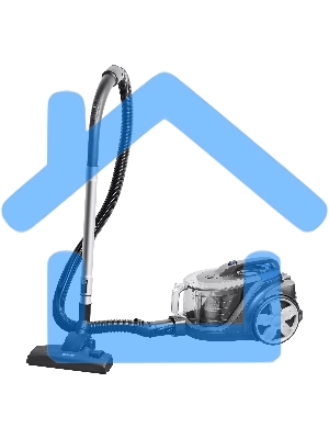 Пылесос BBK BV1900 серый/синий, 400/2200 Вт, уборка сухая, пылесборник контейнер 3 л