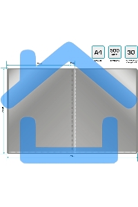 Папка с 30 прозрачными вкладками Silwerhof Eco A4, пластик, 0.5мм, серый