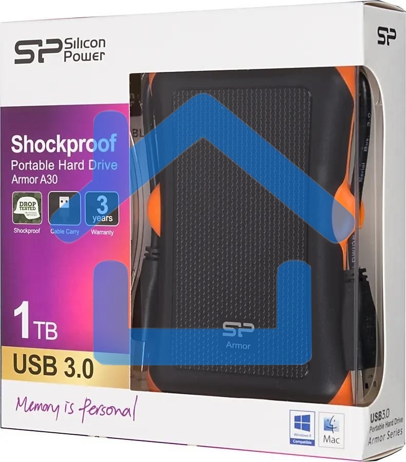 Внешний жесткий диск Silicon Power USB 3.0 1Tb A30 SP010TBPHDA30S3K Armor 2.5