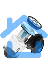 Пылесос Galaxy Line GL 6224 серый/голубой, 300/2400 Вт, уборка сухая, пылесборник контейнер, 2 л