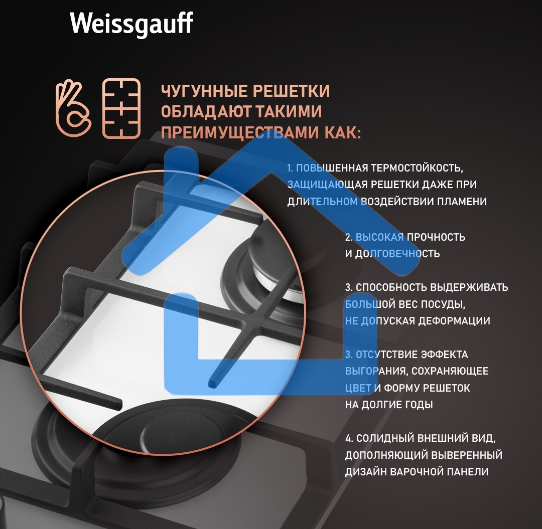 Газовая варочная поверхность Weissgauff HGG 320 WGV
