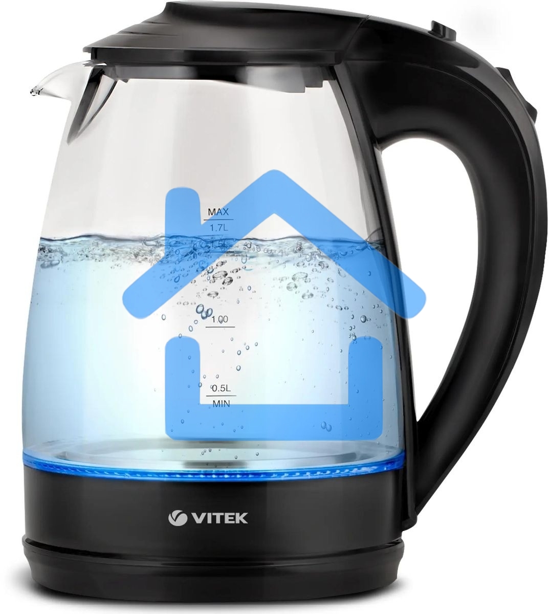 Чайник Vitek VT-1122 TR бесцветное стекло (стекло, 1,7 л, 2200 Вт)