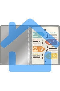 Папка с 30 прозрачными вкладками Silwerhof Eco A4, пластик, 0.5мм, серый