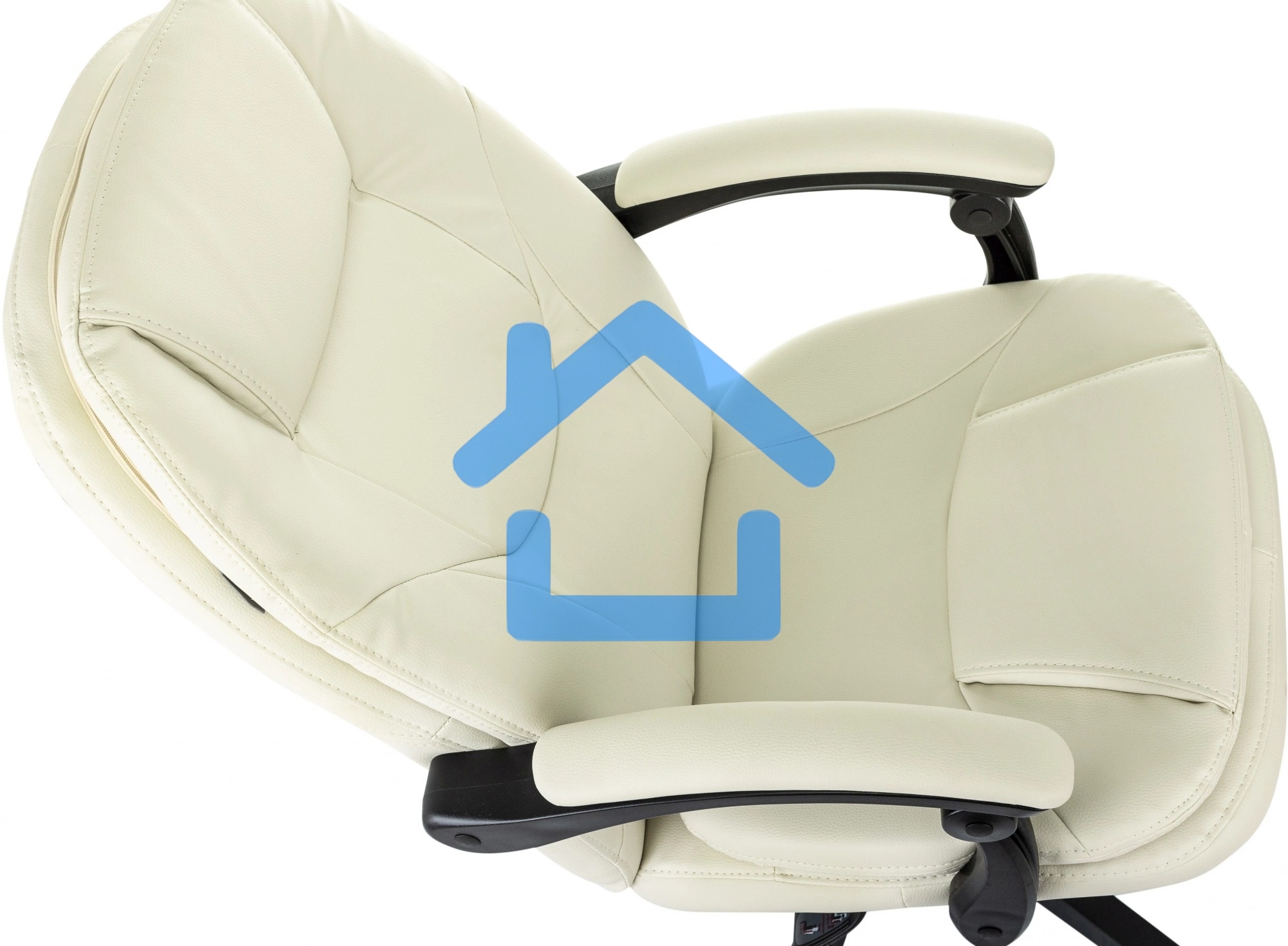 Кресло руководителя Бюрократ CH-868N-BF слоновая кость, эко.кожа, крестов. пластик, подст. для ног