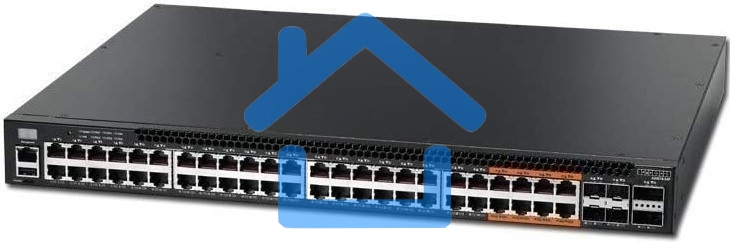 Коммутатор 4610-54P-O-AC-Fv1 Edge-corE 48-Port GE RJ45 port w/ POE+, incl. 8 ports UPOE, 4x10G SFP+, 2 port QSFP+ by DAC or 20G QSFP+ Transceiver, Broadcom Helix 4, Dual-core ARM Cortex A9 1GHz, dual 110-230VAC 920W hot-swappable PSUs, one fixed system fa