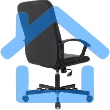 Кресло офисное Бюрократ Triest черный, эко.кожа, крестов. металл черный