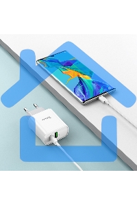 Сетевое зарядное устройство HOCO C80A Rapido 1xUSB + 1xUSB-C, 3.1A, 20W, белый