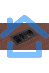 Металлический корпус WRTS-11BOX-B Wize для модульной системы врезного лючка в стол с убирающейся крышкой, черный;