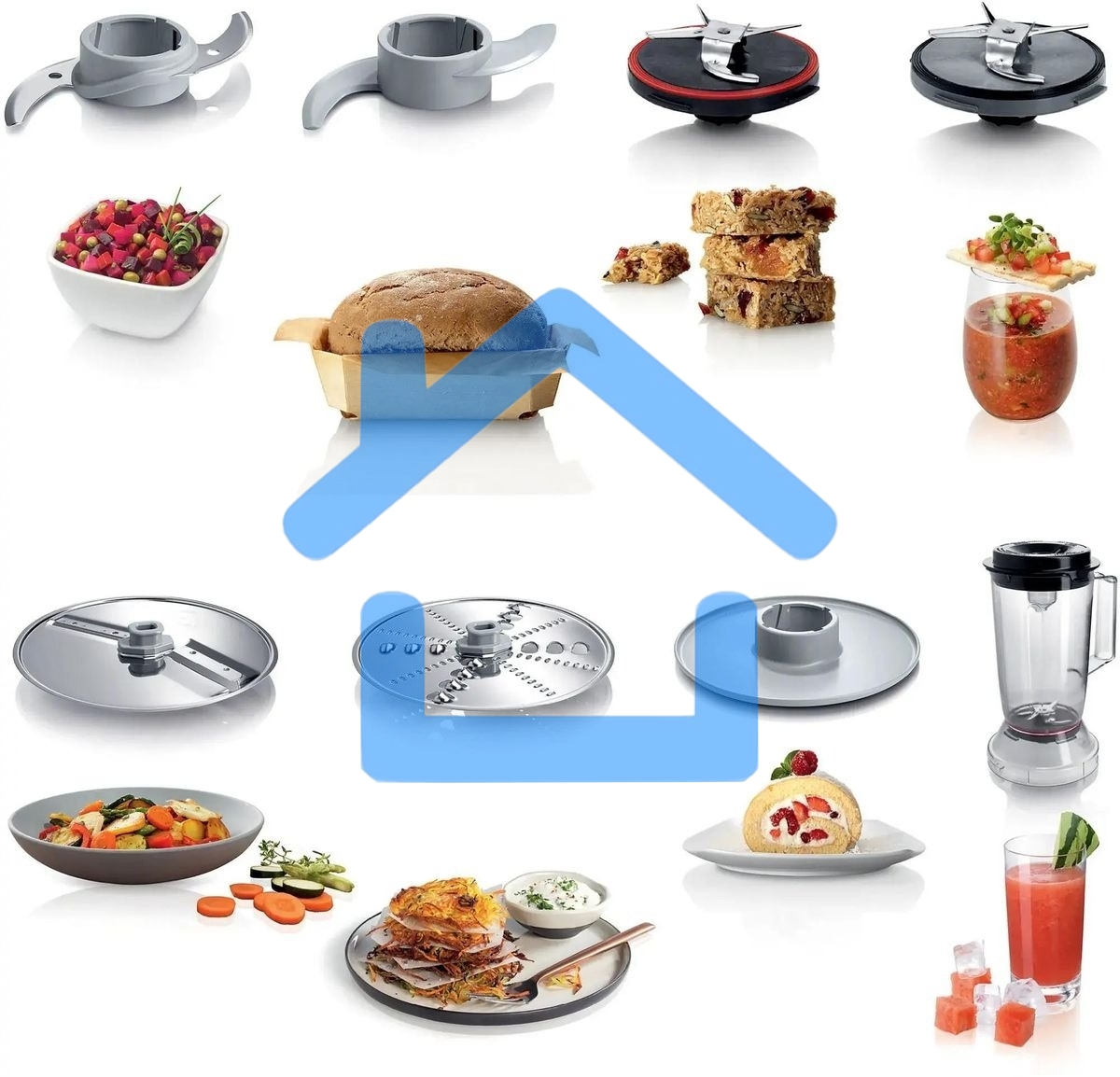 Кухонный комбайн Bosch MCM3501M 800 Вт, Скорости: 2, Блендер 1 л, Чаша 2.3 л, черный/серебристый