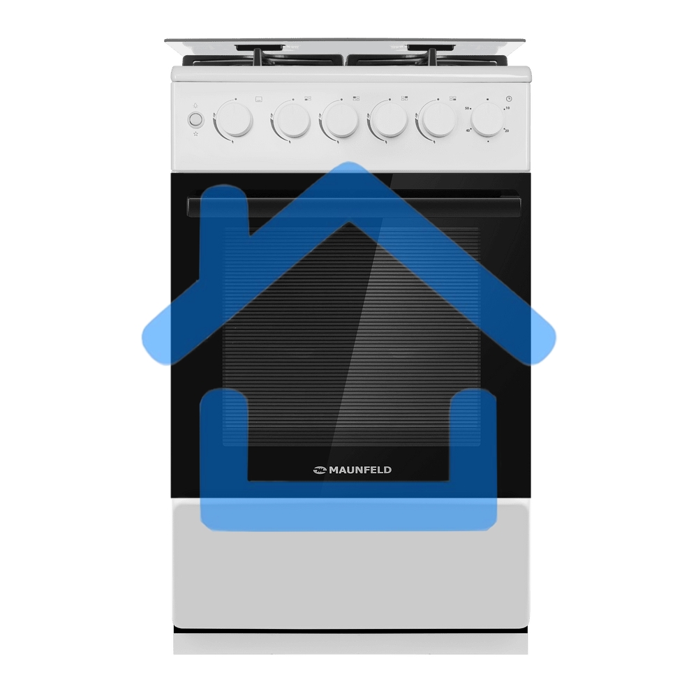 Плита газовая Maunfeld MGC50GCW08D белый, конфорок 4 шт, духовка 59 л, 50 см x 89 см x 65 см