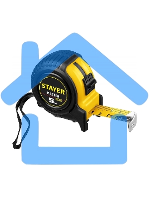 Рулетка Stayer MASTER 5м / 25мм в ударостойком обрезиненном корпусе 34025-05-25